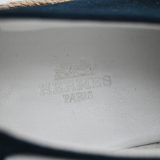 HERMES | Navy Canvas Rosa Espadrille Sneakers
