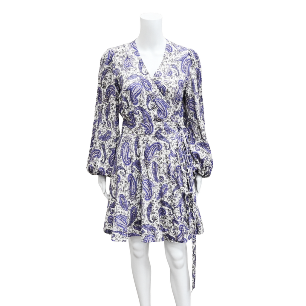 Devi Lucky Paisley Linen Wrap Mini Dress Clotheshorse Anonymous Devi Lucky Paisley Linen Wrap Mini Dress Clotheshorse Anonymous