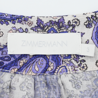 ZIMMERMANN | Devi Lucky Paisley Linen Wrap Mini Dress