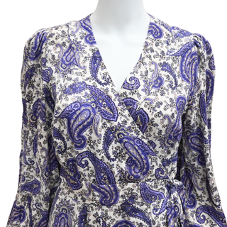 ZIMMERMANN | Devi Lucky Paisley Linen Wrap Mini Dress