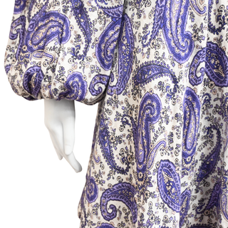 ZIMMERMANN | Devi Lucky Paisley Linen Wrap Mini Dress