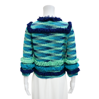 M MISSONI | Multicolored Striped Fringe Knit Jacket