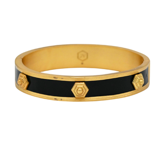 JULIE VOS | Palladio Black Enamel Hinge Bangle