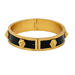JULIE VOS | Palladio Black Enamel Hinge Bangle