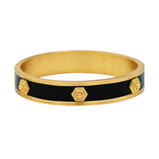 JULIE VOS | Palladio Black Enamel Hinge Bangle