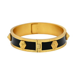JULIE VOS | Palladio Black Enamel Hinge Bangle