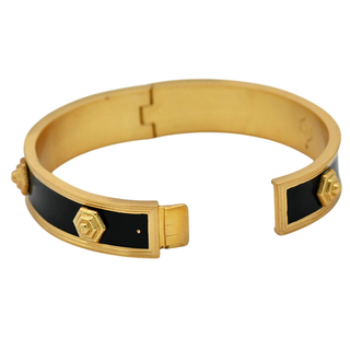 JULIE VOS | Palladio Black Enamel Hinge Bangle
