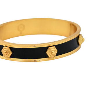 JULIE VOS | Palladio Black Enamel Hinge Bangle