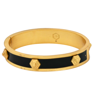 JULIE VOS | Palladio Black Enamel Hinge Bangle
