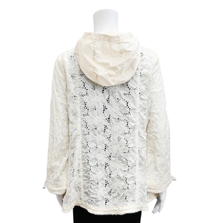 MONCLER | Madeleine Ivory Floral Embroidered Zip Jacket
