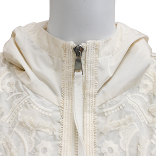 MONCLER | Madeleine Ivory Floral Embroidered Zip Jacket