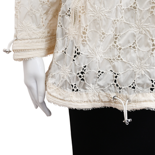 MONCLER | Madeleine Ivory Floral Embroidered Zip Jacket