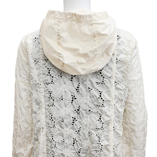 MONCLER | Madeleine Ivory Floral Embroidered Zip Jacket