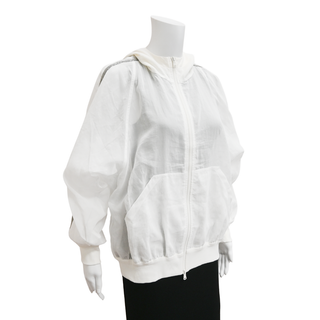 BRUNELLO CUCINELLI | Off-White Organza Monili Zip Bomber Jacket