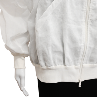 BRUNELLO CUCINELLI | Off-White Organza Monili Zip Bomber Jacket
