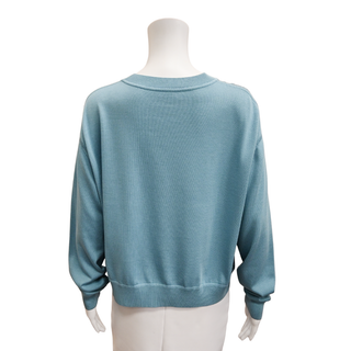 HERMES | Blue Printed Long-Sleeve Sweater