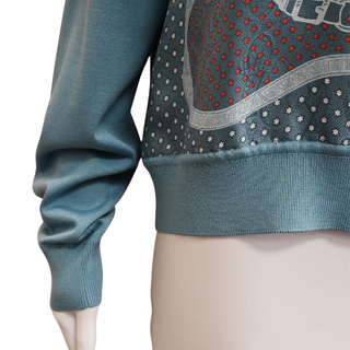 HERMES | Blue Printed Long-Sleeve Sweater