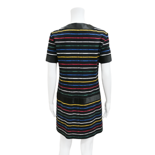 CHANEL | Multicolor Logo Stripe Knit Mini Dress