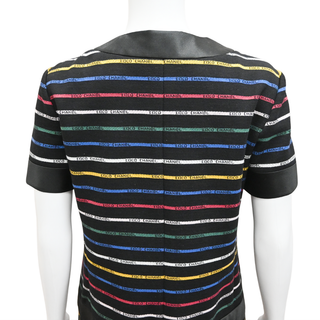 CHANEL | Multicolor Logo Stripe Knit Mini Dress