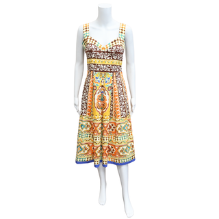 ETRO | Multicolor Printed Cotton Midi Dress