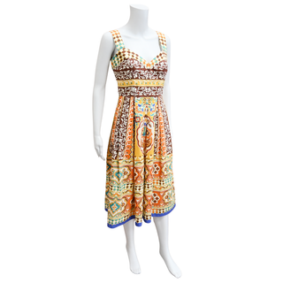 ETRO | Multicolor Printed Cotton Midi Dress