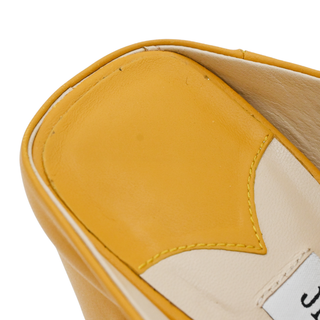 JIMMY CHOO | Matty Mustard Yellow Studded Leather Mules