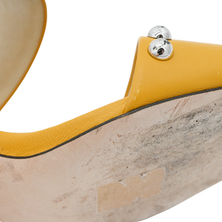 JIMMY CHOO | Matty Mustard Yellow Studded Leather Mules