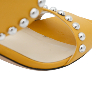 JIMMY CHOO | Matty Mustard Yellow Studded Leather Mules