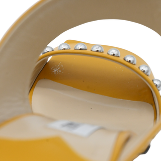 JIMMY CHOO | Matty Mustard Yellow Studded Leather Mules