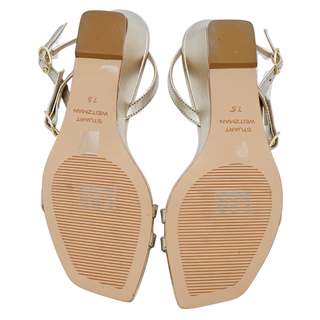 STUART WEITZMAN | Oasis Gold Metallic Wedge Sandals