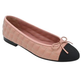 CHANEL | Pink Quilted CC Ballet Flats