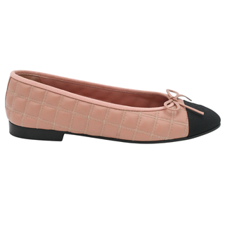 CHANEL | Pink Quilted CC Ballet Flats