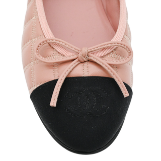 CHANEL | Pink Quilted CC Ballet Flats