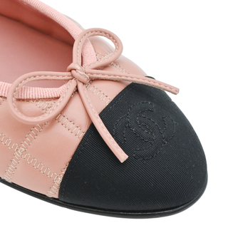 CHANEL | Pink Quilted CC Ballet Flats