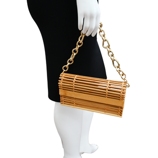 CULT GAIA | Sylva Wooden Caged Chain Handle Bag
