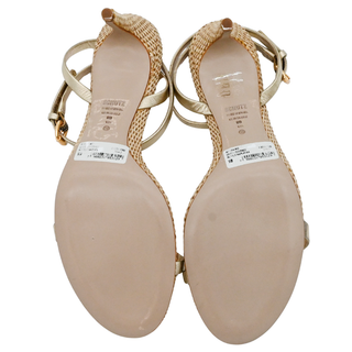 SCHUTZ | Aurora Mid Gold Metallic Raffia Heels