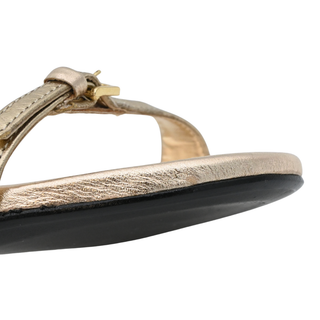 SCHUTZ | Aurora Mid Platina Gold Metallic Sling Heels
