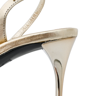 SCHUTZ | Aurora Mid Platina Gold Metallic Sling Heels