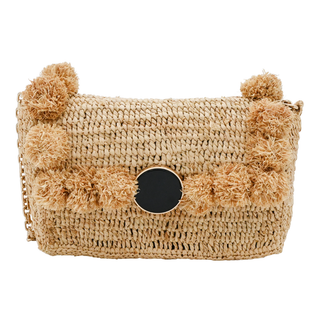 VANESSA BRUNO | Raffia Pom Pom Crossbody Bag