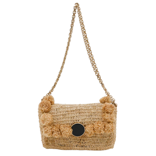 VANESSA BRUNO | Raffia Pom Pom Crossbody Bag