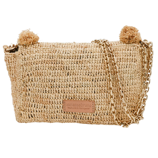 VANESSA BRUNO | Raffia Pom Pom Crossbody Bag