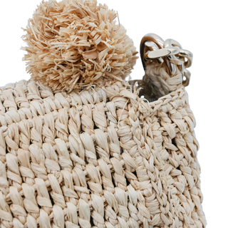 VANESSA BRUNO | Raffia Pom Pom Crossbody Bag