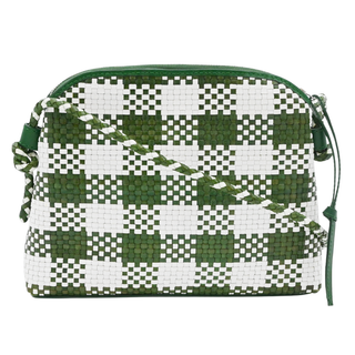 LOEFFLER RANDALL | Mallory Green & White Woven Leather Crossbody Bag