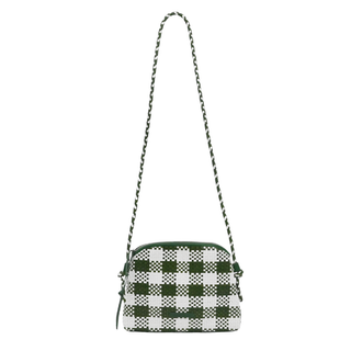 LOEFFLER RANDALL | Mallory Green & White Woven Leather Crossbody Bag