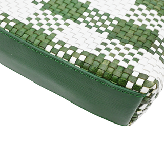LOEFFLER RANDALL | Mallory Green & White Woven Leather Crossbody Bag