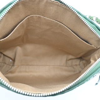 LOEFFLER RANDALL | Mallory Green & White Woven Leather Crossbody Bag