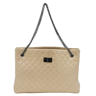CHANEL | Gold Quilted Reissue Leather Tote Bag