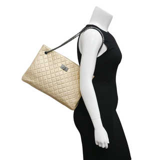 CHANEL | Gold Quilted Reissue Leather Tote Bag