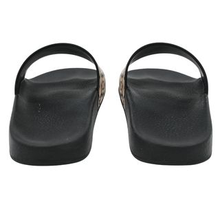 SALVATORE FERRAGAMO | Black & Neutral Gancio Logo Rubber Slides