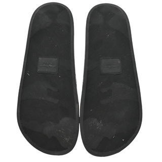 SALVATORE FERRAGAMO | Black & Neutral Gancio Logo Rubber Slides